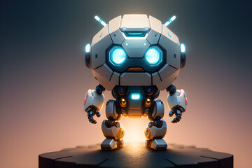 cute tiny hyperrealistic robot