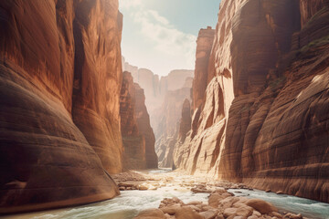 Illustration of spectacular view on a canyon