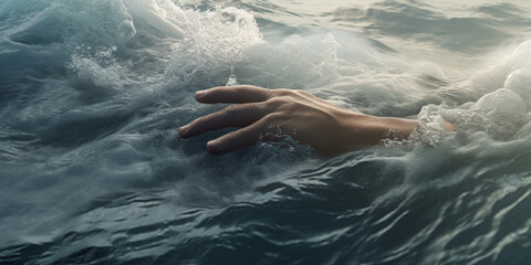 A helping hand extended towards another hand using Generative AI