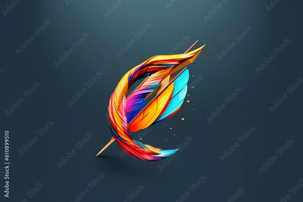 Aufkleber a minimalist graphic design of a single arrow piercing through an abstract bow, symbolizing strength