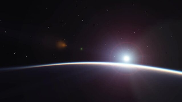 The Sun Rising Over Planet Earth