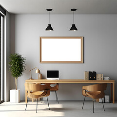 Office room in blackish gray color
