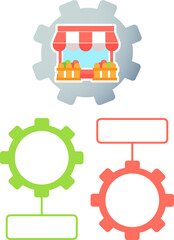 Business ownership strategy infographic chart design element set. Abstract vector symbols for infochart with blank copy spaces. Kit with shapes for instructional graphics. Visual data presentation