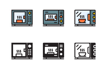 microwave icon microwave oven logo for app web logo banner button icon - Vector
