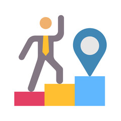 Market positioning flat icon for marketing logo