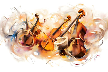violin and music abstract background - obrazy, fototapety, plakaty
