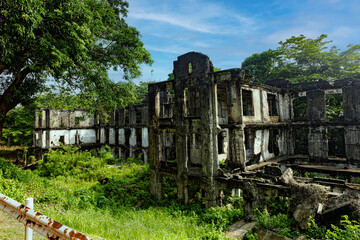 Ruins of Middleside Barracks, on Corregidor Island in the Philippines
