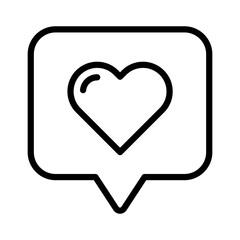love chat icon outline heart.