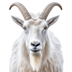 Mountain goat head isolated - Generative AI