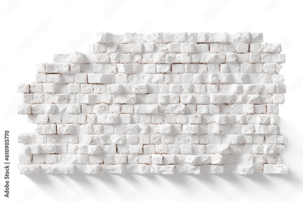 Poster white bricks isolated on white background. generated by ai.