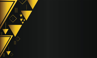 gold geometric triangle on black background