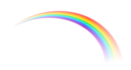 Translucent blurred rainbow arc perspective isolated PNG