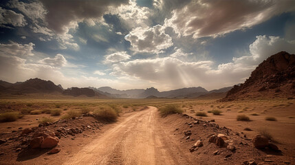 Fototapeta na wymiar Beautiful desert landscape. Generative AI