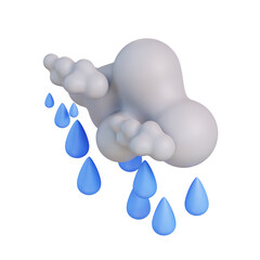3d illustration of a cloud with rain