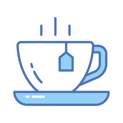 A hot tea cup vector icon design, hot beverage concept