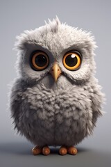 Naklejka premium Cute owl 3D character created using generative AI tools