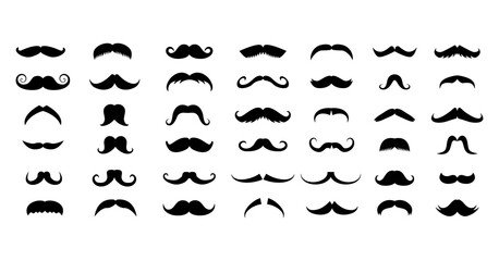 Set Mustache Collection. Template Design. Party.