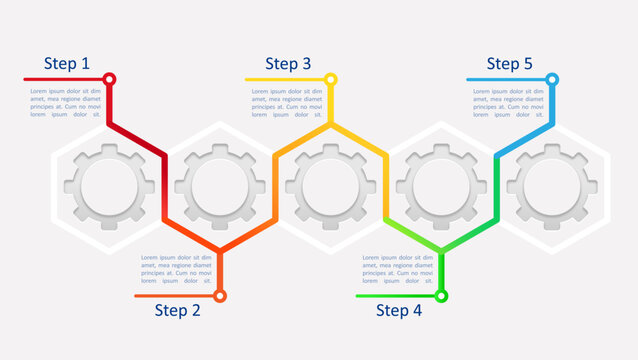 Sustainable industrial development infographic chart design template. Abstract infochart with copy space. Instructional graphics with 5 step sequence. Visual data presentation. Calibri font used