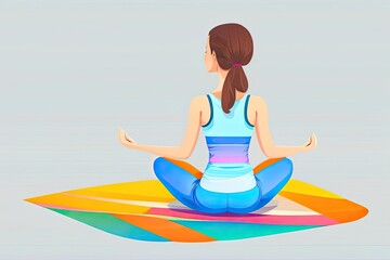 Woman Meditating in Lotus Pose Generative AI
