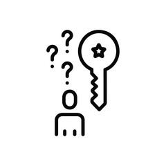 Black line icon for possibilities 