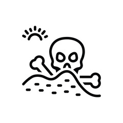 Black line icon for remains 