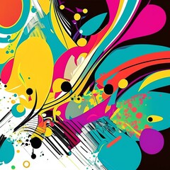 abstract background colorful art shapes, generative AI illustration