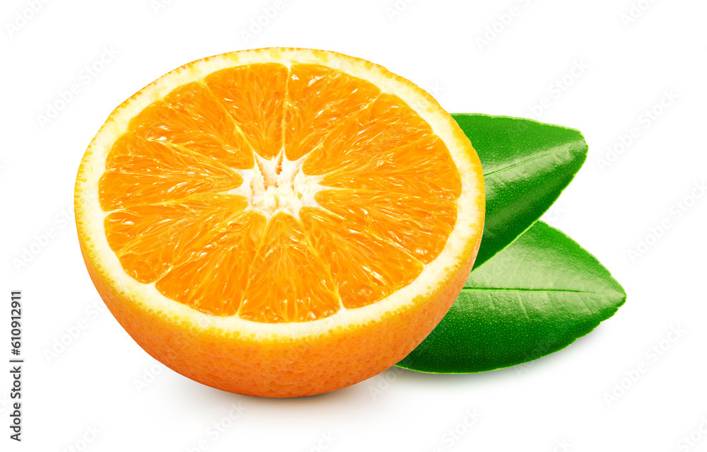 Wall mural orange half isolated on white background