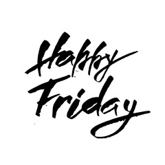 Happy Friday. Trendy hand lettering quote, fashion graphics, art print for posters and greeting cards design.