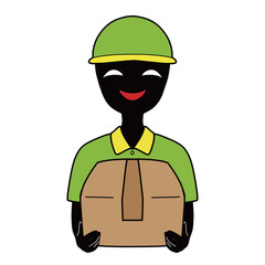 配達業者になりすます悪人イメージの素材