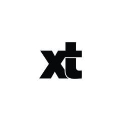 Letter XT simple logo design vector