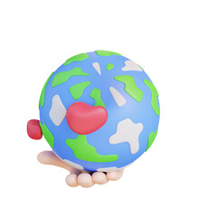 3d illustration hand showing ward love