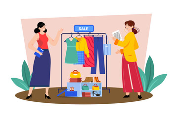 Sales representative helps with recommendations and purchases.