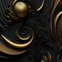 Volume and rotation of golden and black colors.
