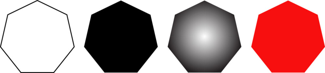 Fototapeta na wymiar heptagon or septagon shape