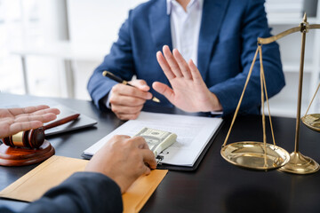 Male businessman offer cost of hundred dollars. Hands close up bribes, fraud concept hand give money - hand get paid by businessman.