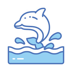Check this creatively designed icon of dolphin in modern style,