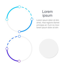 Creative blue gradient circle infographic chart design element set. Abstract vector symbols for infochart with blank copy spaces. Instructional graphics kit. Arial Regular font used