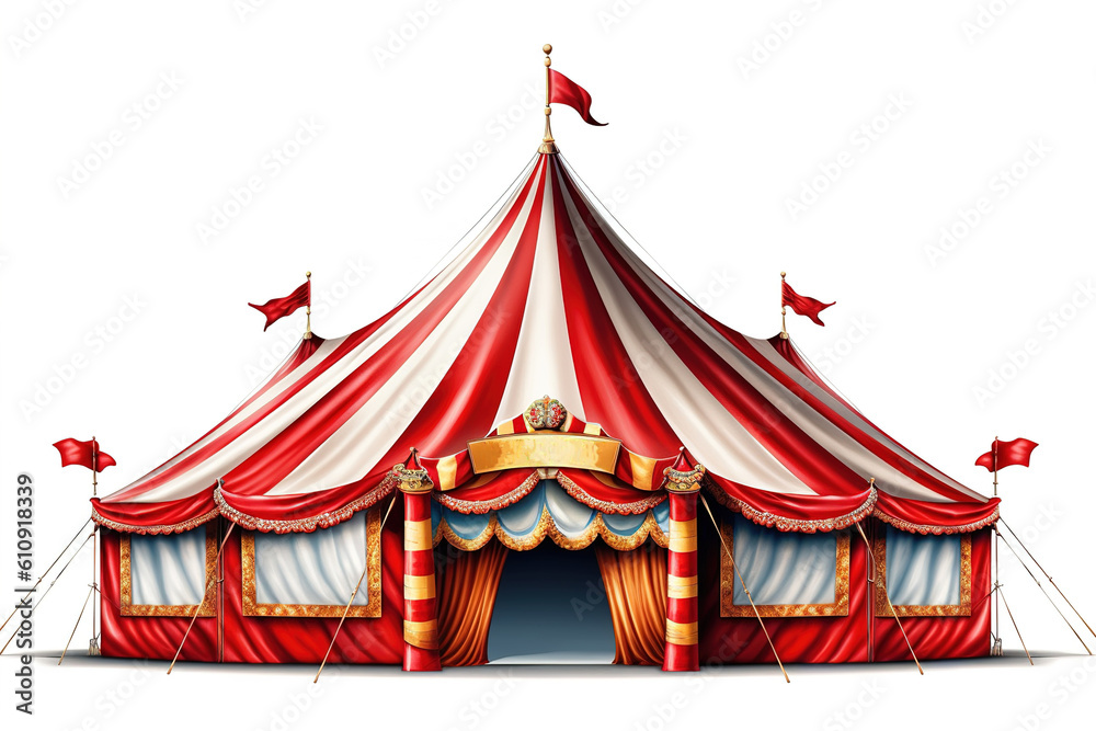 Canvas Prints circus tent isolated on white background. Generated by AI.