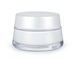 Tube of cream, white cream on a white background.