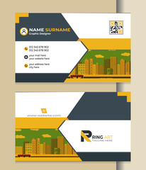 Modern presentation card with company logo. Vector business card template. Visiting card for business and personal use. Vector illustration design.