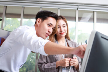 Group of Asian business men and women working in the office Meeting and planning. Business concept, Entrepreneur