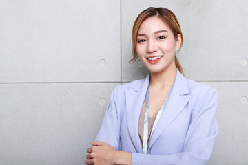 Portrait of a beautiful Asian businesswoman Wear a suit to work in the office. Business concept, Entrepreneur