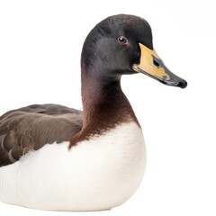 Lesser Scaup bird isolated on white background. Generative AI