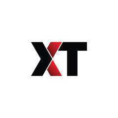 Letter XT simple logo design vector