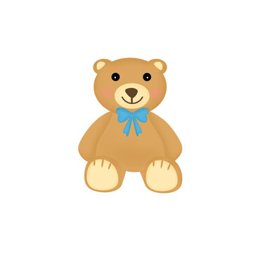 teddy bear with blue ribbon 