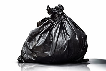 black garbage bags isolated on white