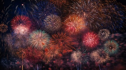 fireworks in the night sky 4th of July