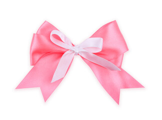 Fototapeta premium pink bow isolated on white background