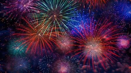 fireworks in the night sky on 4th of July