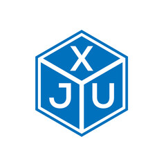 XJU letter logo design on black background. XJU creative initials letter logo concept. XJU letter design.
